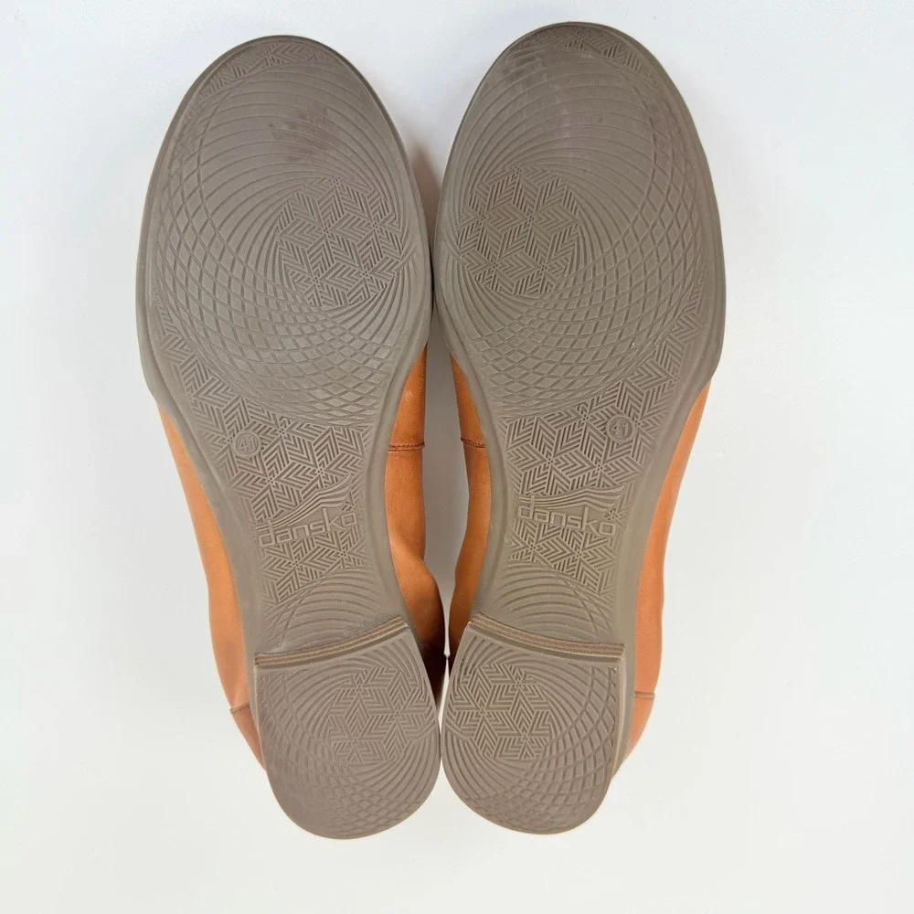 Dansko Womens Kira Ballet Flats Brown Leather Comfort Slip On Shoes EU 41